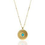 Collar Blue coin oro